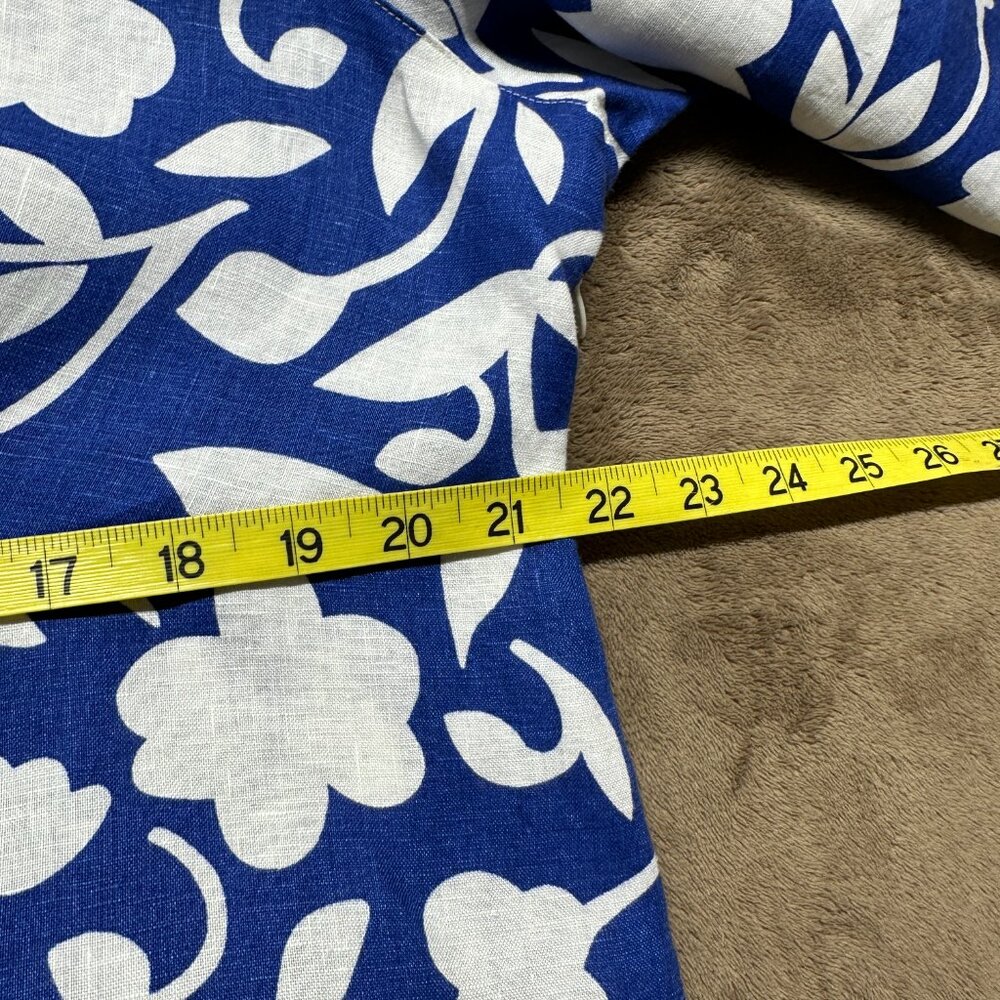 Boden Sz 18 Long Blue and White Floral Linen Midi Dress - Picture 11 of 12